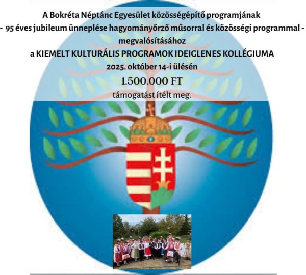 Támogatás hagyományőrző műsor és közösségi program megvalósítására